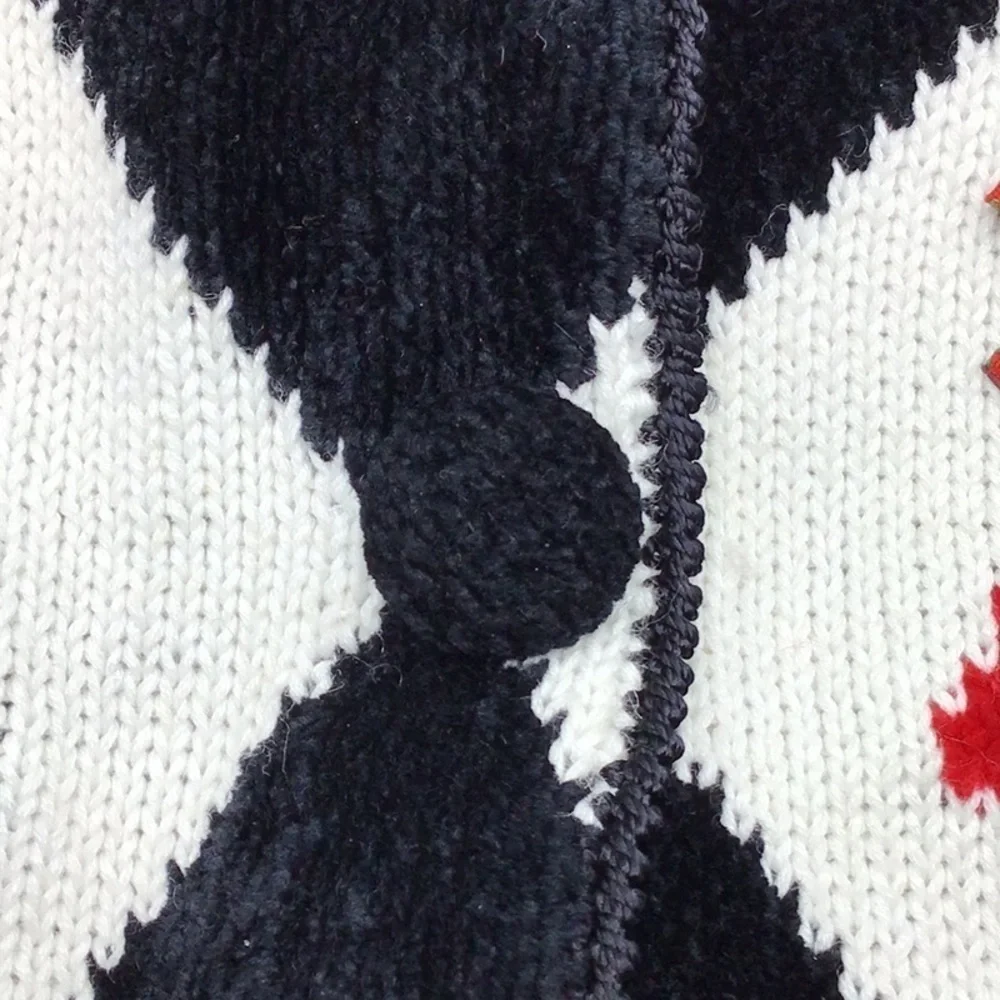 Vintage Berek Boa feather Poodle Jingle Bells on Wreaths Sweater Size L. - Picture 10 of 17